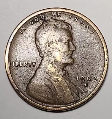 1909-S Without VDB Key Date Lincoln Wheat One Cent BN Rare • $120