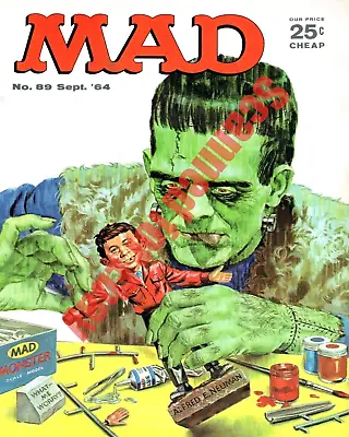 Circa 1964 Mad Magazine Issue 89 Frankenstein Halloween Cover Art 8x10 Photo • $11.99