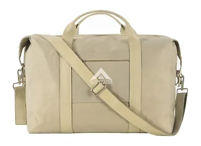 Large Travel Tote Weekend Bag Canvas Leather Strap Overnight Outdoor Duffle Bag • £35.47