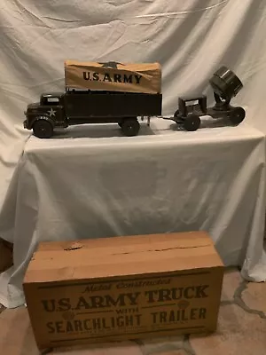 Marx 1951 Vintage U.S.Army Truck & Searchlight Trailer In Original BOX! • $350