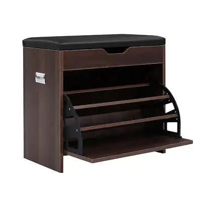 $90.99 • Buy Shoe Cabinet Bench Shoes Organiser Storage Rack Wooden Cupboard 15 Pairs