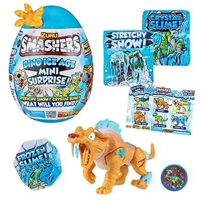 Smashers Dino Ice Age Surprise Mini Egg Saber Dinosaur Plastic Sabre Tooth Tiger • £12.89