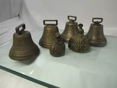 Lot Of 6 Vintage Swiss Solid Brass Cow Bells • $69.99