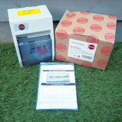 £29.99 • Buy Wylex NH Range 4-Module 2-Way Part-Populated Main Switch Consumer Unit NH204/63