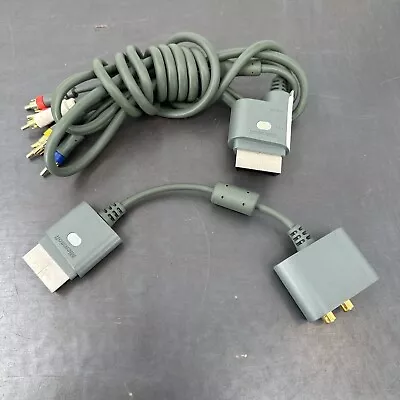Official Microsoft Xbox 360 Headset Optical Audio Lot Of 2 Adapter/ AV Cable • $12