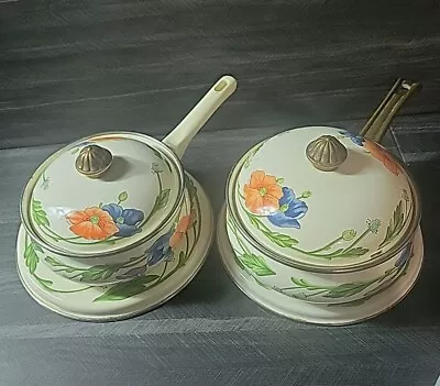 Vintage Villeroy & Boch Fissler AMAPOLA GERMANY Set Of Pots & Pans Lids Lot • $32.97
