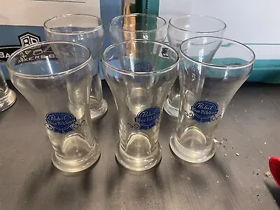 Lot Of 6 Vintage Pabst Blue Ribbon Beer Pilsner Drinking Glasses~Excellent Cond. • $34.99