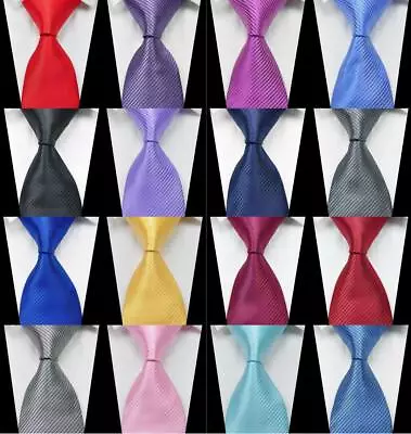 New Solid Stripes Of 18 Color 100% Silk Men's Tie Fashion Necktie 3.15''(8CM) • $9.99