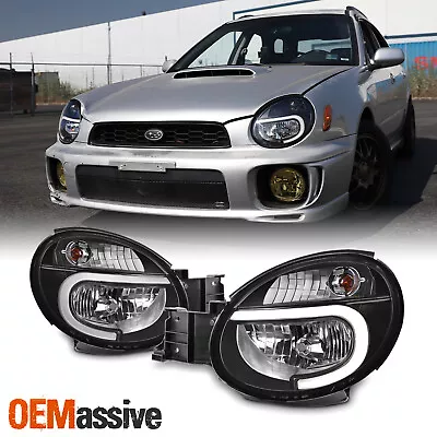 Fits 2002-2003 Subaru Impreza Outback RS TS WRX DRL LED Strip Black Headlights • $175.99