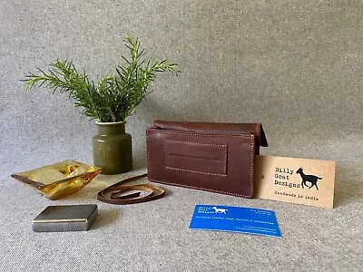 Leather Tobacco Pouch With Papers Section T50Z-P Buffalo 50gm • $25.77