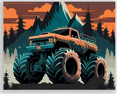 Monster Truck Poster Print Gift Boys Room Kids Grave Digger Big 11x14 Wall Decor • $9.95