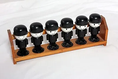 Homepride Fred Spice-Man Rack 6 Shakers Salt & Pepper Pots Rare Collectable 80's • £39.50