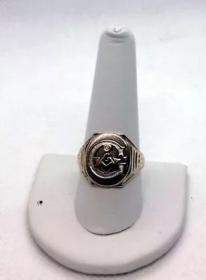 Vintage 10k White Gold Masons Ring Masonic • $399