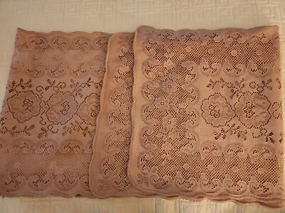 NEW Rose Blush Pink Woven Nottingham Lace 14 X 76  Table Runner  • $9.95