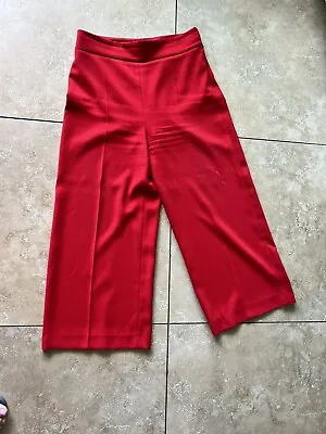 $5.99 • Buy Zara Women Pants Size L Palazzo Style Red