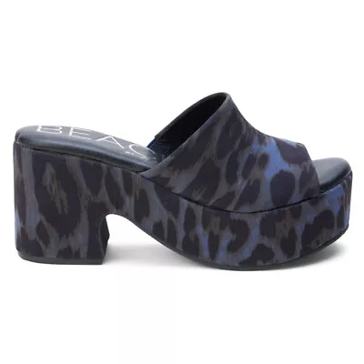 BEACH By Matisse Terry Leopard Platform Clog  Womens Blue Casual Sandals TERRY-5 • $44.13