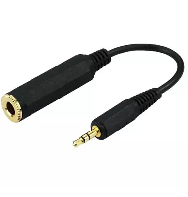 Adapter Cable 3.5mm Stereo Mini Jack To 6.35mm 1/4  Stereo Jack Socket ACA 3565 • £2.70