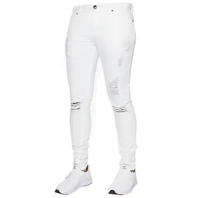 Enzo Jeans Mens Skinny Slim Fit Ripped Stretch Denim Trouser Pants UK Waist Size • $22.39