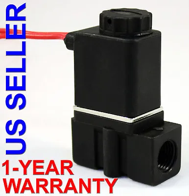 1/4 Inch NPT Gravity Feed 12 VDC Plastic Nylon Solenoid Valve Normally Closed • $13.99