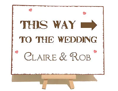 £9.99 • Buy Personalised Arrow Direction Wedding Metal Vintage Shabby Chic Style Plaque Sign