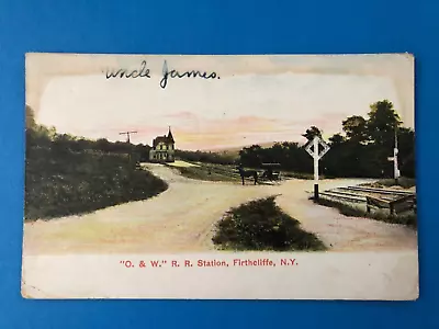 Rare Firthcliffe Ny O & W Railroad Station Divided Back Postcard 1911 Cancel • $6.99