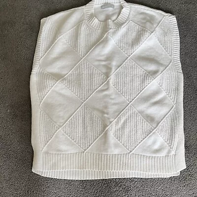 M&S Ladies Ivory Sleeveless Jumper -M- Ex Cond • £5.50