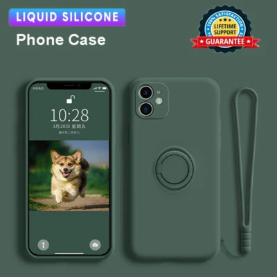 $7.69 • Buy For IPhone 14 13 12 11 Pro Max X XR XS 8 Silicone Case Magnetic Ring Stand Cover