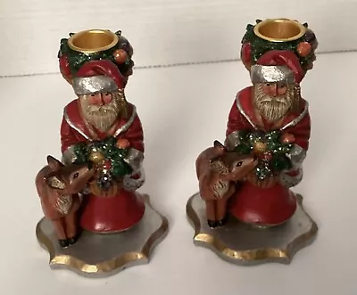 Pam Schifferl Santa’s Candle Votives With Deer Figurine Midwest Of Cannon Falls • $20