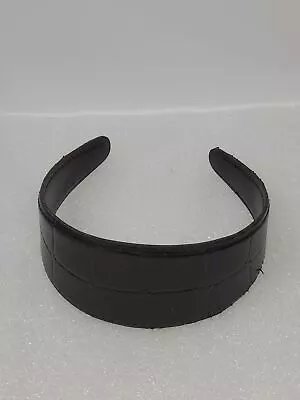 Vintage Black Leather Tooled Hair Headband • $20