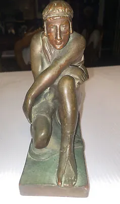 7”1/2. Vintage Egyptian  Revival Bronze  Pompeian Bronze Ny  Book Ends Statue • $170