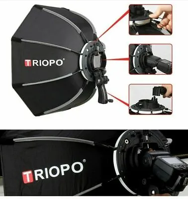 TRIOPO Foldable 8-Pole Umbrella Octagon Softbox Reflector With Carrying Bag Q9A0 • $48.99