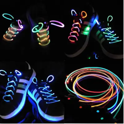 £3.64 • Buy LED Shoe Laces Light Up Colours Glow Glowing Shoelaces Party