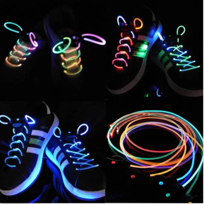 £3.64 • Buy LED Shoe Laces Light Up Colours Glow Glowing Shoelaces Party