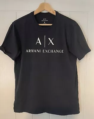 Armani Exchange Mens Black T-shirt Size Medium Great Condition • £11.99