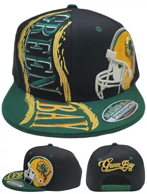 Green Bay New Leader Hurricane Cheesehead Packers Black Era Snapback Hat Cap • $19.99