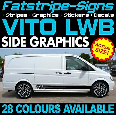 To Fit MERCEDES VITO LWB GRAPHICS STICKERS STRIPES DECALS CAMPER DAY RACE VAN • $37.32