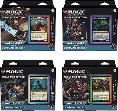 Magic The Gathering MTG Warhammer 40K Commander 4 Deck Set Sealed Case  • $184