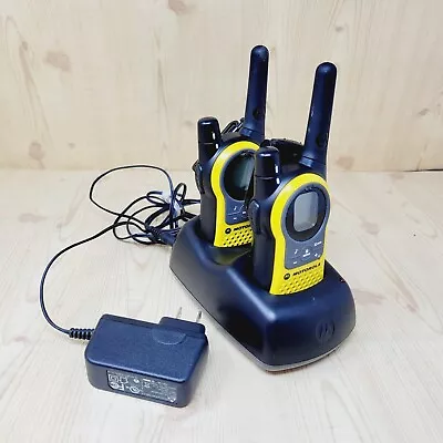 Motorola Yellow Walkie Talkies Talkabout MH230R Dual Charger MISSING ONE BATTERY • $34.97