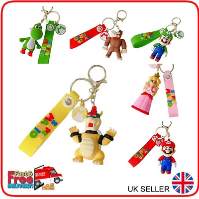 Super Mario Brothers Keychain Keyring Princess Peach Pendant Charming Gift Bag • £3.99