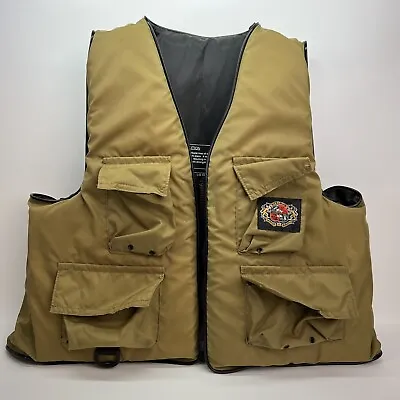 Vintage Stearns Fly Fishing Vest Life Jacket Large/XXL Tan 29-53 SBV 4142 • $29.95