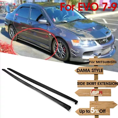 For MITSUBISHI Evolution 7 8 9 Damd Style Side Skirt Extensions Body Kits • $271