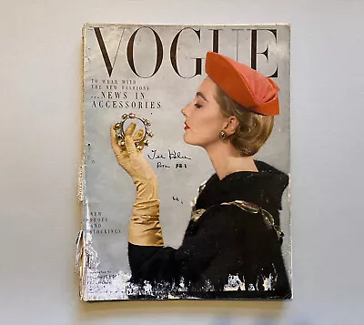 Vintage Vogue Magazine Sept. 15 1950 Paris Fashions As-is (water Damage) • $18