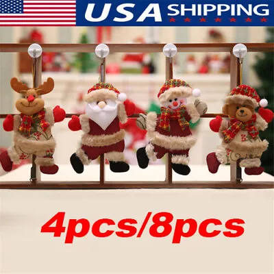 US 4pcs Christmas Hanging Ornament Santa Claus Xmas Tree Snowman Doll Decor Gift • $6.83