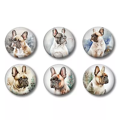 French Bulldogs Refrigerator Magnet Set Kitchen Whiteboard 1-1/2  Set Of 6 • $9.90