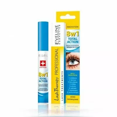 Eveline 8in1 Eyelash Serum Total Action Conditioner Mascara Base Primer Lashes • £4.65