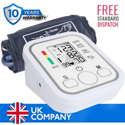 Digital Blood Pressure Monitor LCD Display & Voice Upper Arm Cuff BP Machine UK • £9.98