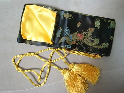 $19.99 • Buy Black Dragon And Phoenix Silk Sword Bag For Katana  Bokken Shinai（TSUBA-MENUKI）
