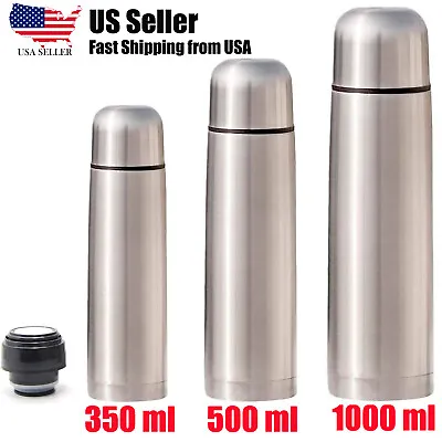 Double Wall Vacuum Flasks Mugs Bottle Insulated Stainless Steel Coffee Water • $15.45