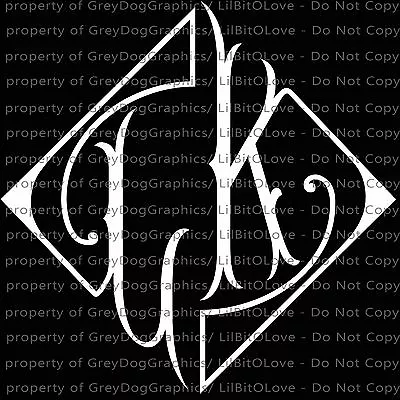 Diamond Monogram Vinyl Decal Your Initials 2 Letters Personalized Sticker • $4.95