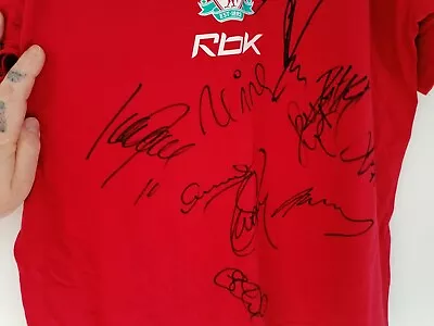 £450 • Buy SIGNED LIVERPOOL FC REEBOK CAMPEONES RARE CHAMPIONS LEAGUE 2005 FINAL SHIRT Sz L